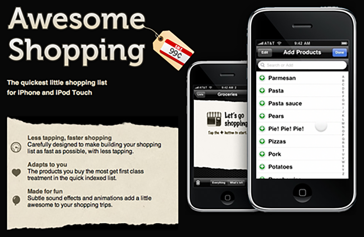 Free iPhone shopping list app, and more
